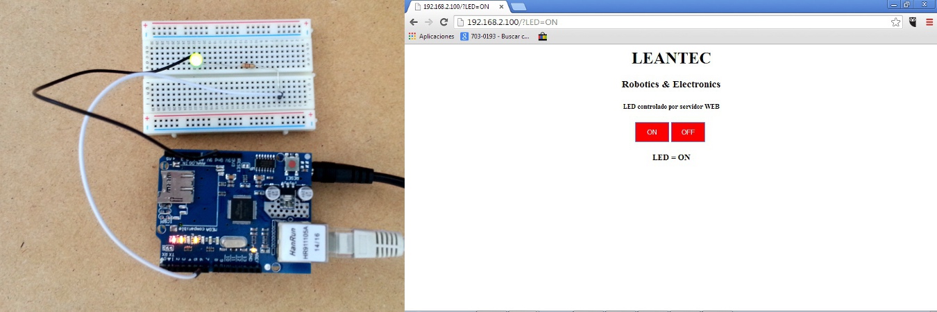 led encendido w5100